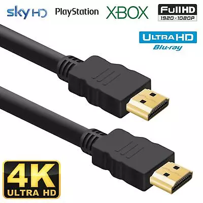 PREMIUM ULTRAHD HDMI CABLE HIGH SPEED 4K 2160p 3D LEAD 1m/2m/3m/5m/10m/15m/20m • £3.79