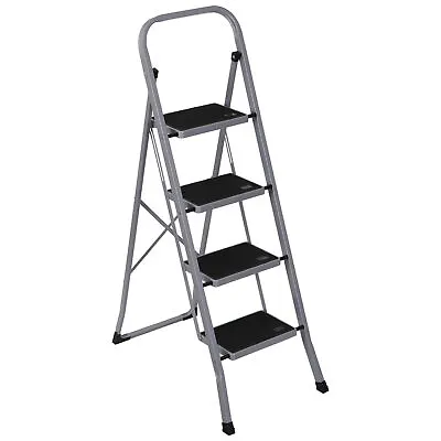 4 Steps Ladder Folding Anti-Slip Safety Folding Steel Wide Pedal 300Lbs Load • $46.58