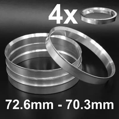 4x Aluminium Metal Spigot Rings 726-703 Car Alloy Wheel Hub Centric 72.6-70.3 • $12.59