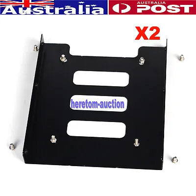 $8.99 • Buy 2X 2.5  To 3.5  Bay SSD Metal Hard Drive HDD Mounting Bracket Adapter Dock /Tray