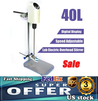 $147.25 • Buy Lab Electric Overhead Stirrer Mixer Agitator Homogenizer 40L + Digital Display