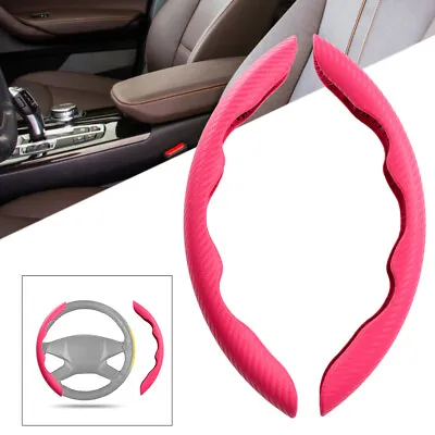 £11.38 • Buy 38cm Car Steering Wheel Cover Anti-skid Car Carbon Fiber Pattern - Pink Color