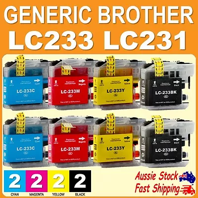 4x 8x LC231 LC233 LC233XL Generic For DCP-J4120DW MFC-J4620DW/J5320DW J5720DW • $25