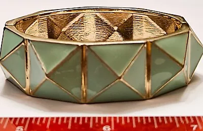 Vintage Sea Foam Green Kenneth Jay Lane (KJL) Pyramid Clamper Bracelet EUC • $39.99