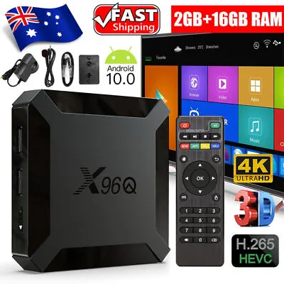 X96Q HD Android 10.0 Smart TV Box UHD 4K WIFI Media Player HDMI 8GB 16GB AU PLUG • $35.99