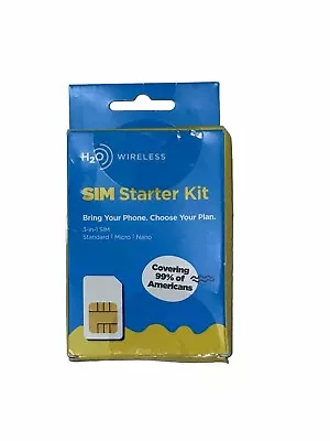 H2O Wireless Pin Free Ship SIM Starter Kit 3-in-1 SIM Card For Unlocked Phones • $6