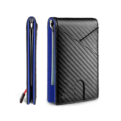 Slim Mens Wallet With Money Clip Leather RFID Blocking Bifold Credit Card Holder • $12.60