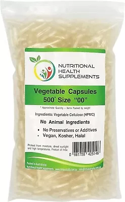 500 Size 00 Pullulan Empty Clear Veggie Caps Vegetable Capsules Vegetarian Vegan • $21.99
