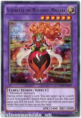 CROS-EN039 Schuberta The Melodious Maestra Rare 1st Edition Mint YuGiOh Card • £1.60