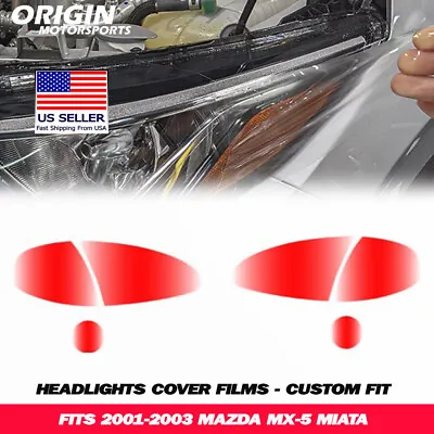 PreCut Headlights Clear Covers Bra Film Kit PPF Fits 2001-2003 MX-5 MIATA • $44.99