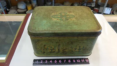 $28 • Buy Vintage 1977 Wheat Heart Tin Metal Breadbox Bread Box 