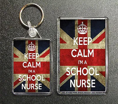£5.50 • Buy Keep Calm I'm A School Nurse Union Jack Keyring And Fridge Magnet Gift Set