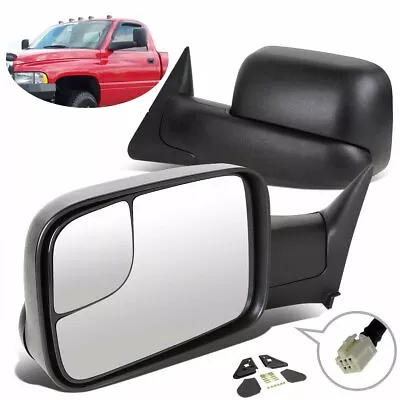 Power Heated For 1998-2001 Dodge Ram 1500 2500 3500 Manual Flip Tow Side Mirrors • $94.99