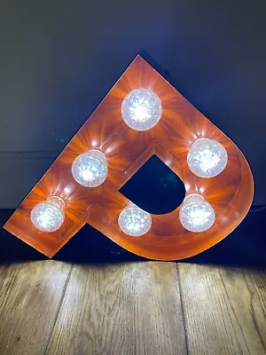 Reclaimed Light Up Fairground Letter 'P’ Metal  38cm Working • £44.99