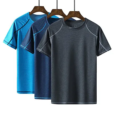 $11.69 • Buy Men's Rash Guard Swim Shirt Short Sleeve UV Shirt Athletic Quick Dry T-Shirt Tee