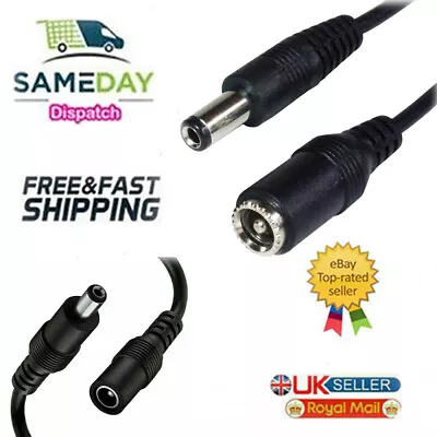 £1.99 • Buy 0.5m DC Power Supply Extension Cable 12V For CCTV Camera/DVR/PSU Lead