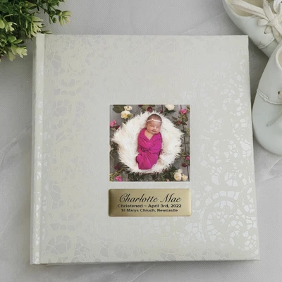 $45 • Buy Personalised Cream Lace  Christening Photo Album - 200 - Made To Order Custom...