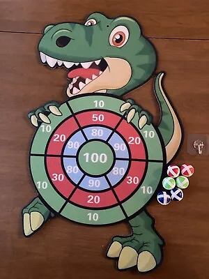 Dinosaur Ball Toss Bullseye Game Balls Stick To The Game Board • £9.03