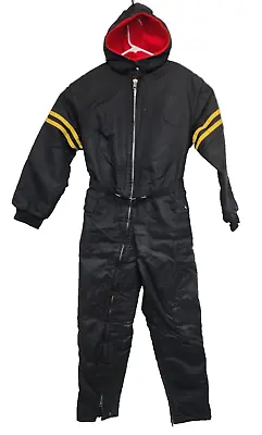 Vtg Bombardier Ski Doo 1967 Snowmobile Suit Black Fleece Lined Size Medium • $62.99