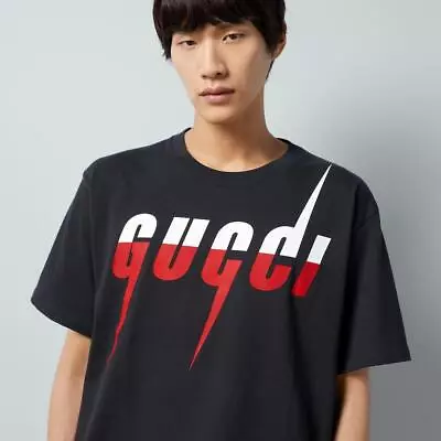 GUCCI Spring-Summer 2019 Black Mens Blade Print Graphic T-Shirt Size M $590 • $185