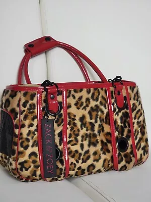 Zack & Zoey Pet Carrier Dog Cat Tote Leopard Red • $35