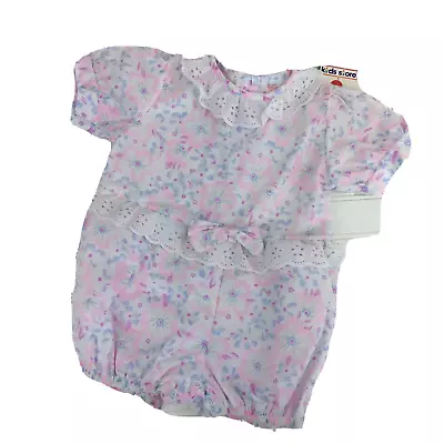 Vintage Montgomery Wards Pink Floral Romper Infant Girls Size 18 Months NEW NOS • $19.95