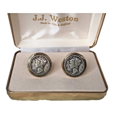$42.46 • Buy Silver Mercury Dime Cufflinks