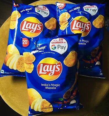 18x Lays India’s Magic Masala Potato Chips LARGE SIZE 50g Bags IMPORTED Crisps • £29.99