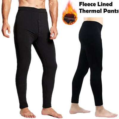 Winter Mens Fleece Lined Elastic Warm Thermal Long Johns Legging Underwear Pants • $12.99
