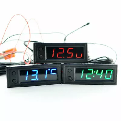 £8.80 • Buy High-precision Car Clock Temperature Battery Voltage Monitor Panel Accessories 