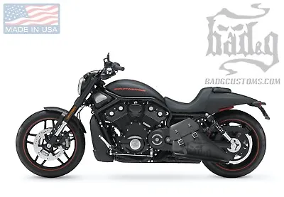 Harley V-ROD MUSCLE LEFT Side BLACK SOLO BAG Saddlebag - VRL04 BAD&G CustomS • $204.95