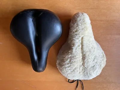 BIKE SEAT - Extra Wide Comfort Bikeroo Seat With Real Sheepskin Cover • $18