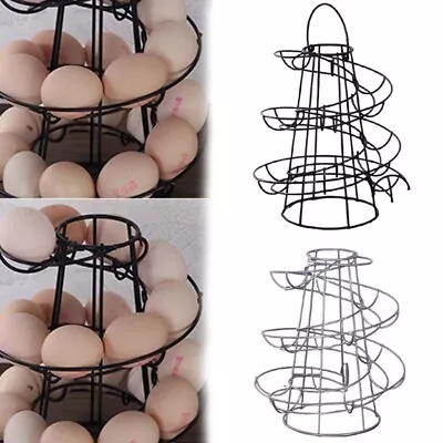 Kitchen Spiral Egg Holder Stand Rack Storage Holds Up To 18 Eggs Storage Tool UK • £11.99