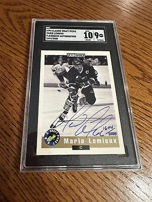 1992 Classic Draft Picks Flashback MARIO LEMIEUX Autographed SGC GEM MINT 10 / 9 • $345