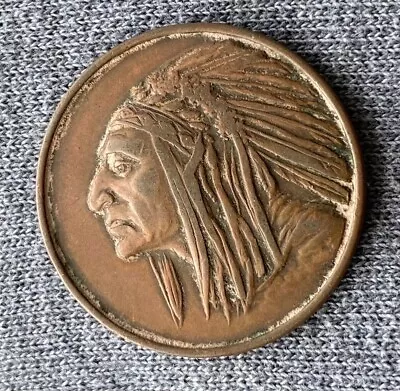 Michigan Copper Country Native American Indian Chief Souvenir Medal • $14.99