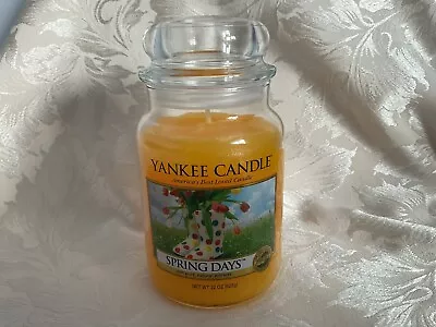 Yankee Candle “Spring Days” Large Jar 16 Pour White D/F Label From USA • £30.99