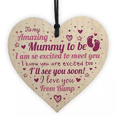 Mum Mummy To Be Gift Funny Novelty Wooden Heart Baby Shower Gift For New MUM • £3.99