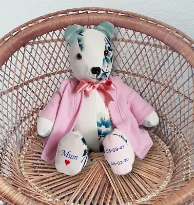 Handmade Memory Bear Made With Loved Ones Clothing Keepsake Teddybear Memorial • £30