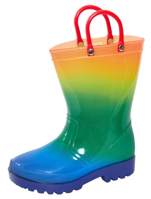 Kids Wellington Boots With Pull On Handles Boys Girls Unisex Wellies Snow Boots • £12.95