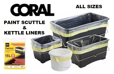 8 Scuttle Liners Paint Kettle Bucket Coral CoreFlex Paintwiz 2.5l 5l 15l 25l • £5.15