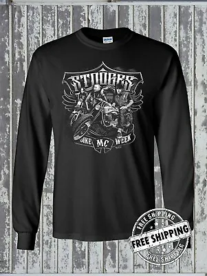 Three Stooges MC Biker Motorcycle Club Long Sleeve T-Shirt Front Design • $19.95