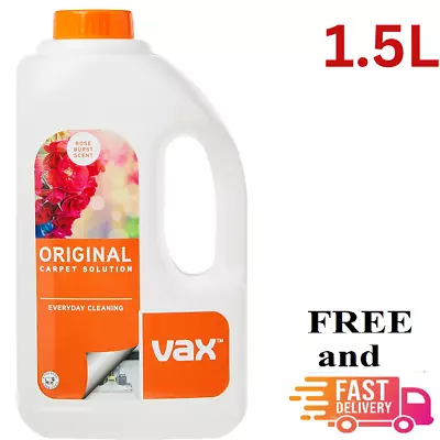 Vax Carpet Cleaner Solution Shampoo 1.5L Rose Scent Upholstery White Wool Safe • £16.99