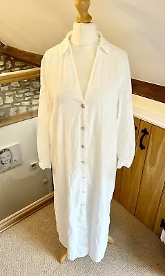 Zara Broderie Anglaise Button Up Midi Dress Size XL *No Belt* Summer  • £21.99