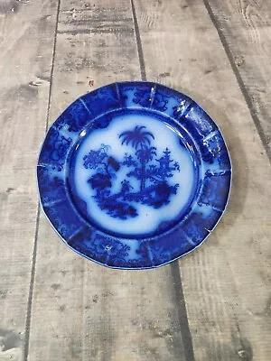 Antique Flow Blue Plate Shapoo Pattern T & R Boote Dinner 8 3/8  • $39.99