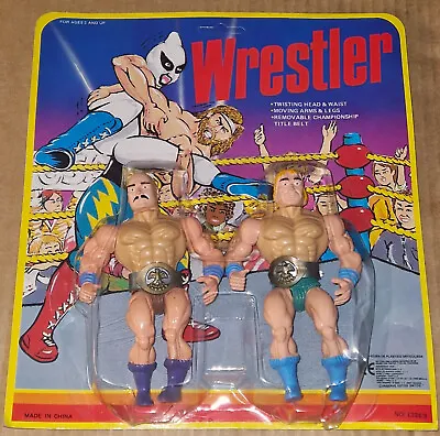 Bootleg Knock Off Wrestler Mask & A. Champ K/O Action Figures MOTU/He-Man MOSC • $49.95