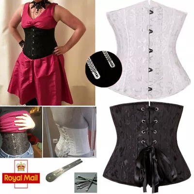 £22.79 • Buy Women Boned Tight Lace Up Underbust Waist Training Corset Trainer Body Shaper UK