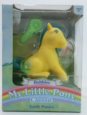 Hasbro My Little Pony Earth Ponies Bubbles Yellow Blue Hair Comb Sitting Sealed • $34.99