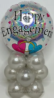 £4.99 • Buy Silver Happy Engagement Foil Balloon Display Kit Party Table Decor No Helium Req