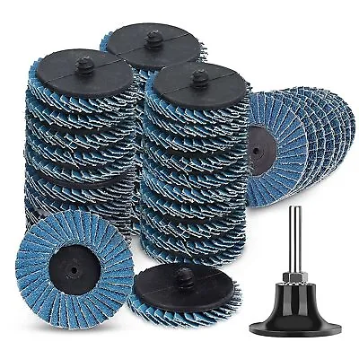 20pcs 2inch Flat Flap Disc Roll Lock Sanding Grinding Wheels 40 60 80 120 Grit • $23.99