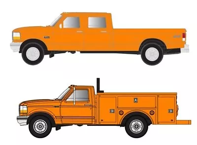 Atlas N Scale 60 000 157 Ford F-250/F-350 Pickup/Utility Truck Set Safety Orange • $34.85